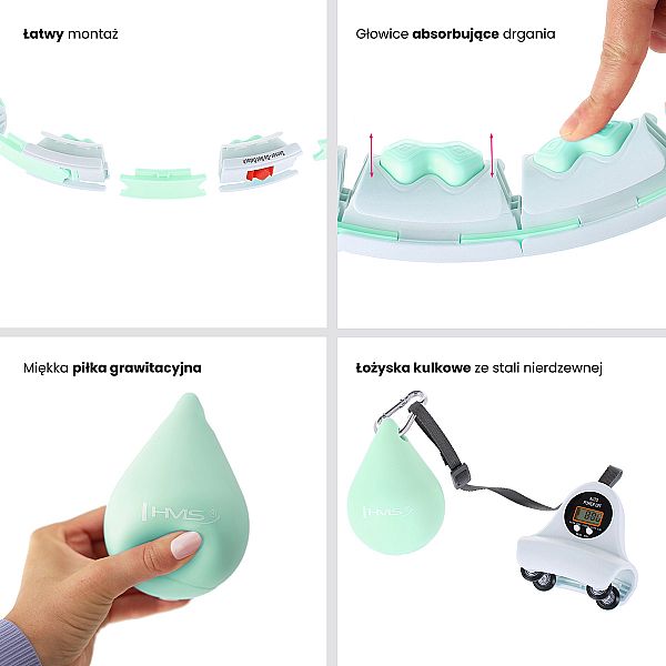 Хула-хуп з тягарцем та лічильником HMS Set HHW06, зелений