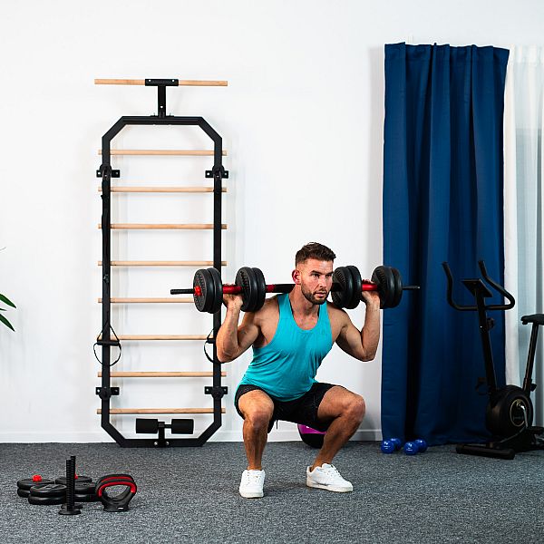 Гантелі розбірні 30кг, набір 6в1 зі штангою та гирями HMS SGN130 Pro