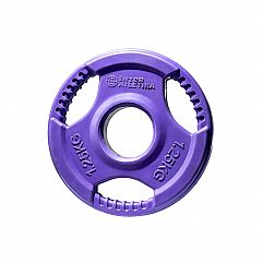 Диск гумовий, кольоровий, з ручками InterAtletika LCAH043-M 1,25 кг, 52 мм