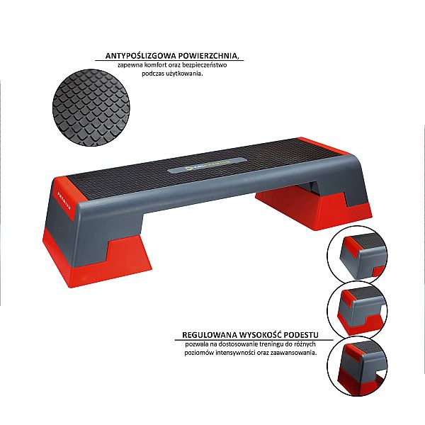 Степь-платформа для аэробики HMS Premium AS007 черно-красный