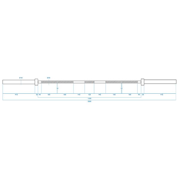 Гриф олимпийский GO700 HMS 220см