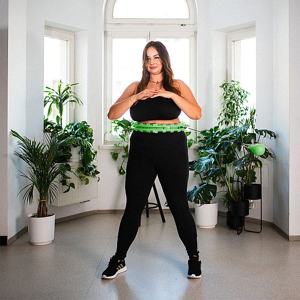 Хула-хуп з тягарцем HMS Plus Size Set HHW12, зелений