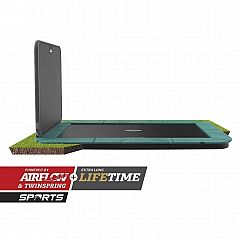 Батут Berg Ultim Champion FlatGround 410cm Green + AeroWall BLK&GRY
