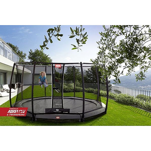 Батут Berg InGround Champion Grey 380см сеткою Deluxe