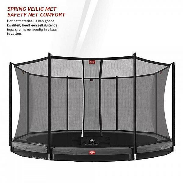 Батут Berg Favorit InGround 380см Black із сіткою Comfort
