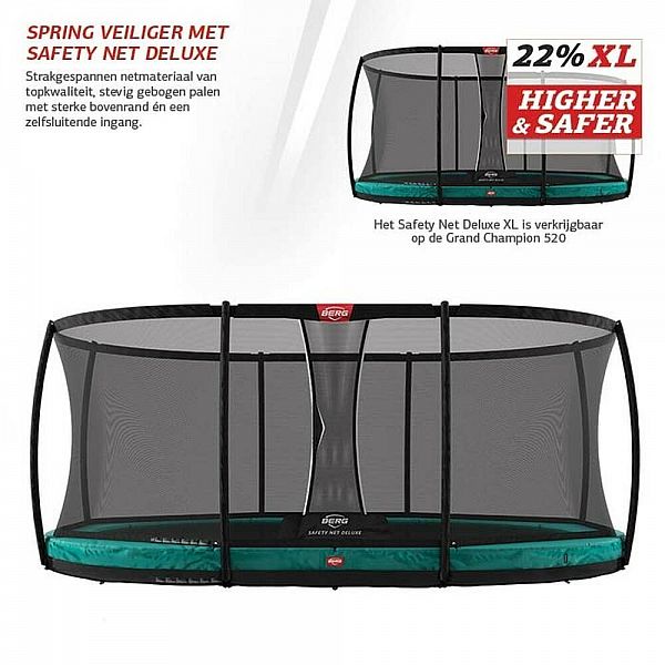 Батут Berg Grand Champion InGround 520cm Green сеткою DLX XL