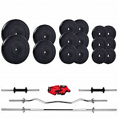 Штанга та гантелі Iron Body 110кг + рукавички