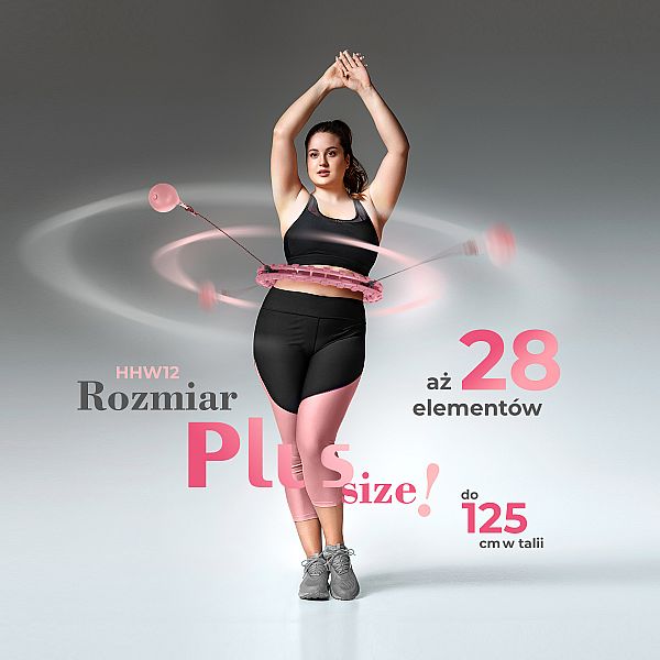 Хула-хуп с утяжелителем HMS HHW12 Plus Size, 48-125см, розовый