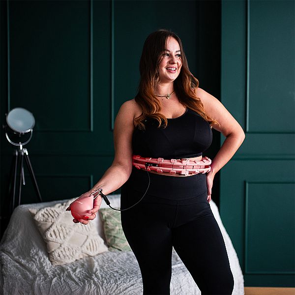 Хула-хуп с утяжелителем HMS HHW12 Plus Size, 48-125см, розовый