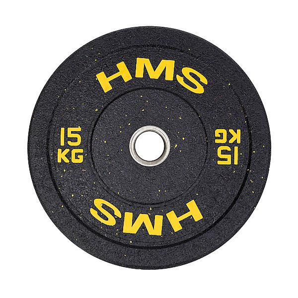 Диск бамперний олімпійський HMS HTBR15 15кг жовтий