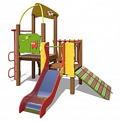 Игровой комплекс красно-зелено-желтый «Кроха-NEW» InterAtletika TE810 NEW