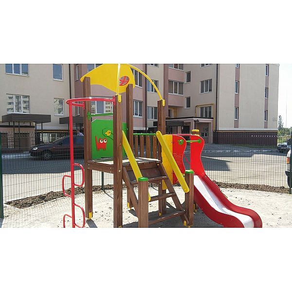 Игровой комплекс красно-зелено-желтый «Кроха-NEW» InterAtletika TE810 NEW