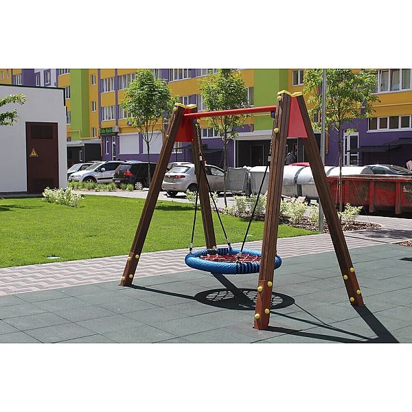 Гойдалка одинарна на металевих стійках «Гніздо Аисти» InterAtletika TE412-RC