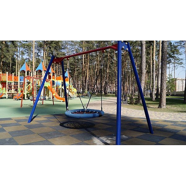 Гойдалка одинарна на металевих стійках «Гніздо Аисти» InterAtletika TE412