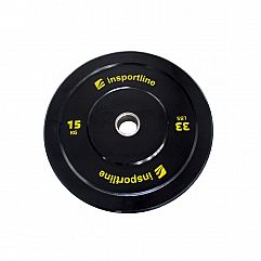 Диск обгумований inSPORTline Bumper Plate Lite 15 кг, 50 мм