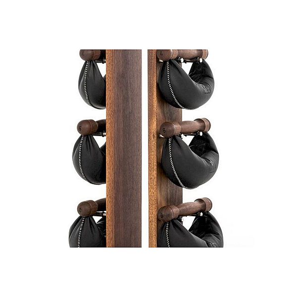 Гантелі з підставкою NOHrD SwingBel Tower 2-8 Kg Set Classic Walnut Leather