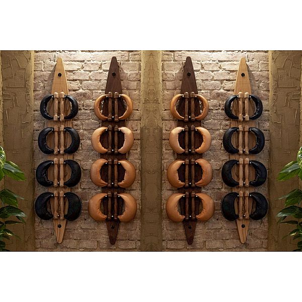 Гантелі з підставкою NOHrD SwingBel Board 2-8 Kg Set Classic Nature Walnut Leather