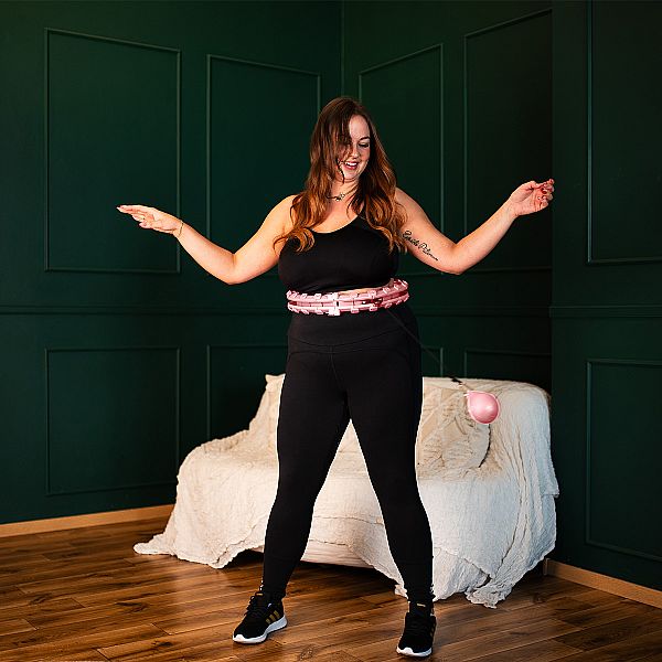 Хула-хуп з тягарцем HMS Plus Size Set HHW12, рожевий