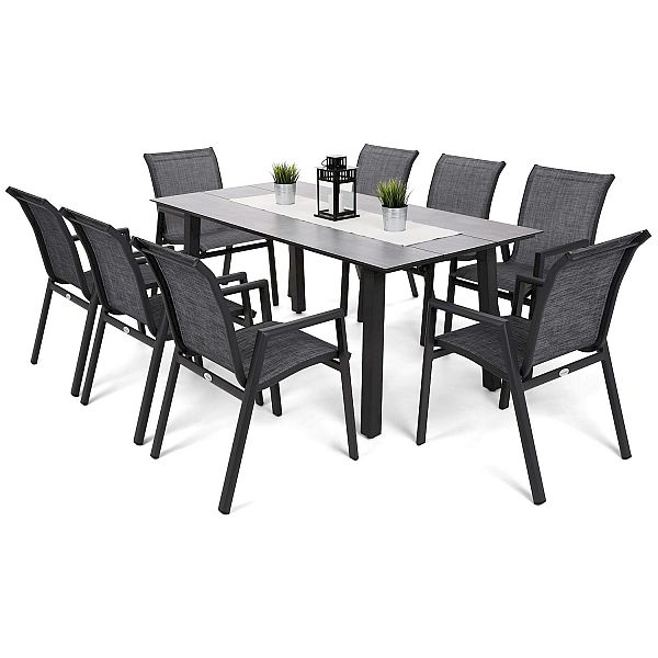 Садовая мебель из алюминия Monaco Dark Grey / Grey 8+1