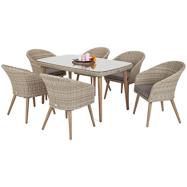 Садовая мебель из техноротанга Soria 6+1 Beige / Gray