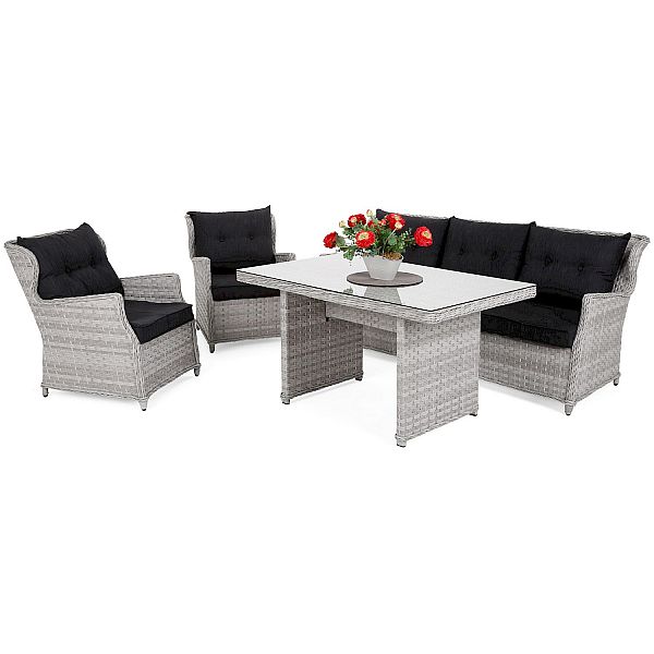 Садовая мебель из техноротанга Siena Dinner Grande Light Grey / Grey