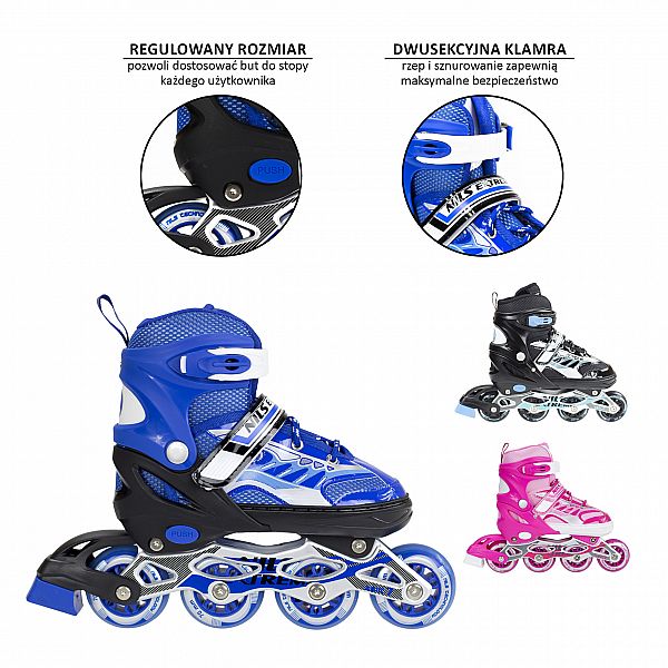 Дитячі роликові ковзани Nils Extreme NJ1828A розм. L рожевий