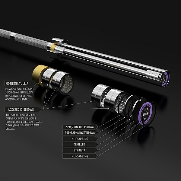 Гриф олимпийский GO450 HMS 220см