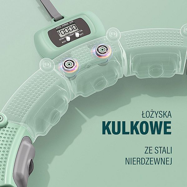 Хула-хуп магнітний з тягарцем та лічильником HMS Set HHM14, зелений