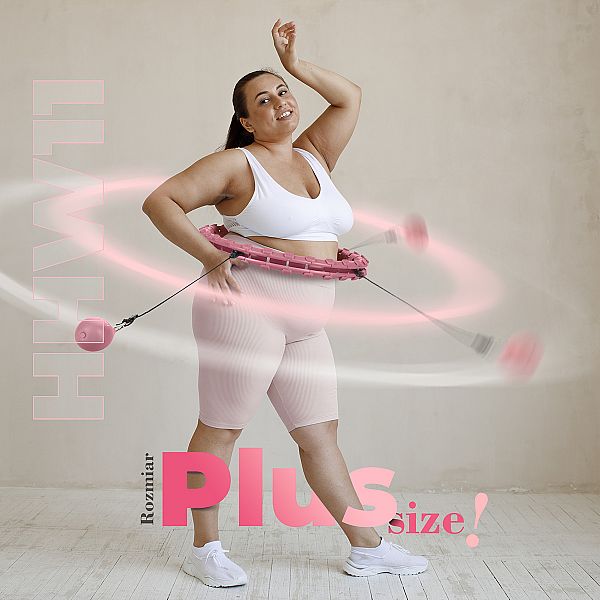 Хула-хуп с тяжестью PlusSize HMS HHW11 60-126 см, розовый