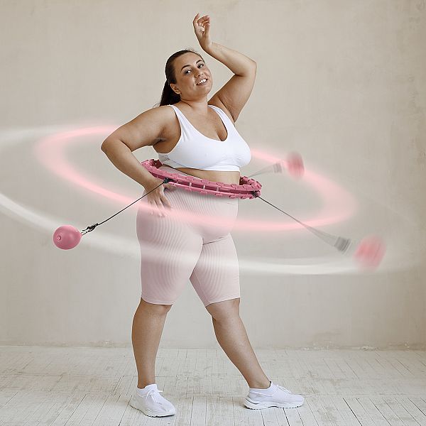 Хула-хуп с тяжестью PlusSize HMS HHW11 60-126 см, розовый