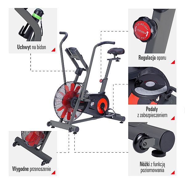 Велотренажер аеробайк HMS Premium Air Bike MP8880