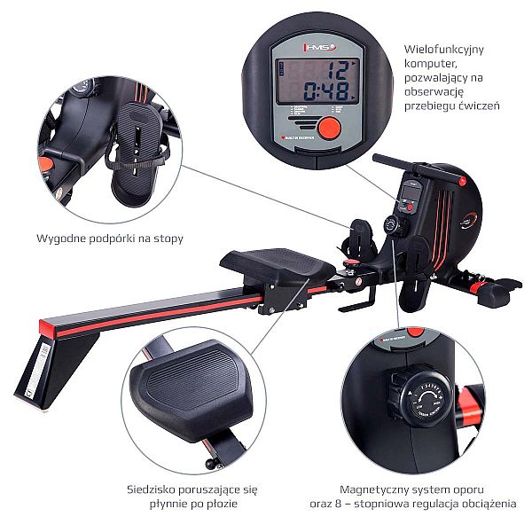 Гребной магнитный тренажер HMS ZM1502