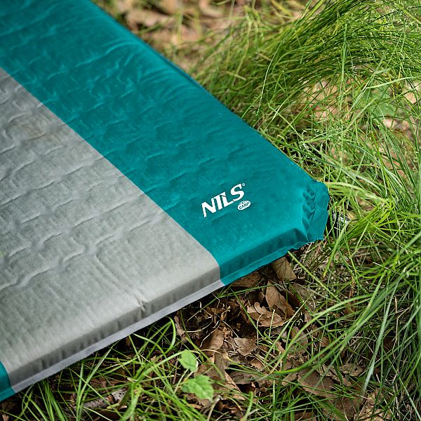 Самонадувний килимок Nils Camp NC4340 синій-сірий
