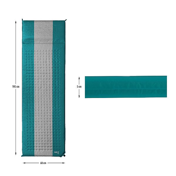 Самонадувний килимок Nils Camp NC4340 синій-сірий