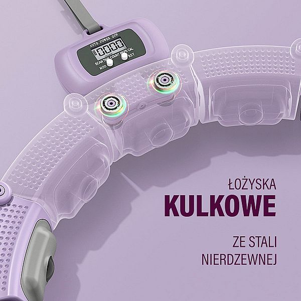 Хула-хуп магнітний з тягарцем та лічильником HMS Set HHM14, фіолетовий