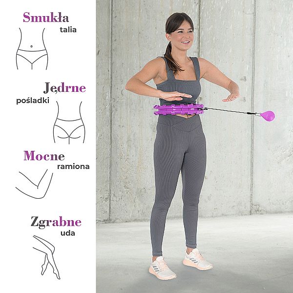 Хула-хуп з обважнювачем HMS HHW12 Plus Size, 48-125см, фіолетовий