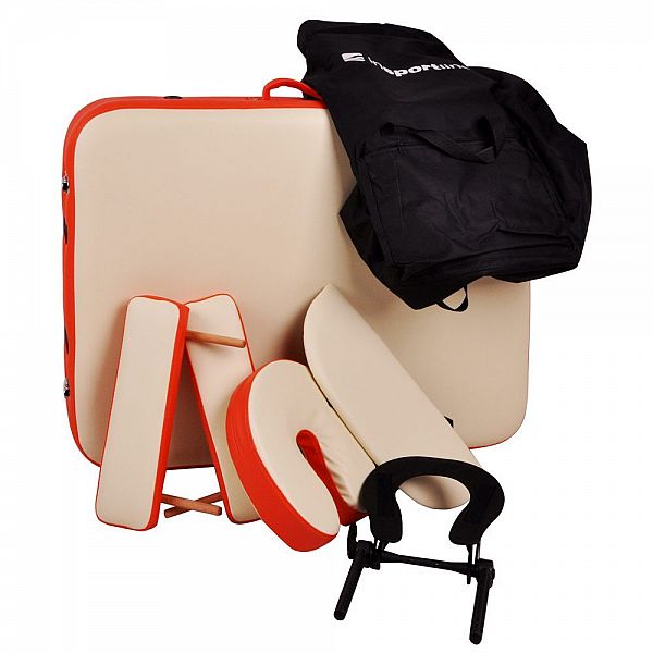 Професійний масажний стіл inSPORTline Tamati, кремово-білий