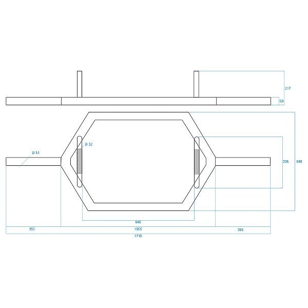 Гриф олимпийский для становой тяги GHX02B HMS