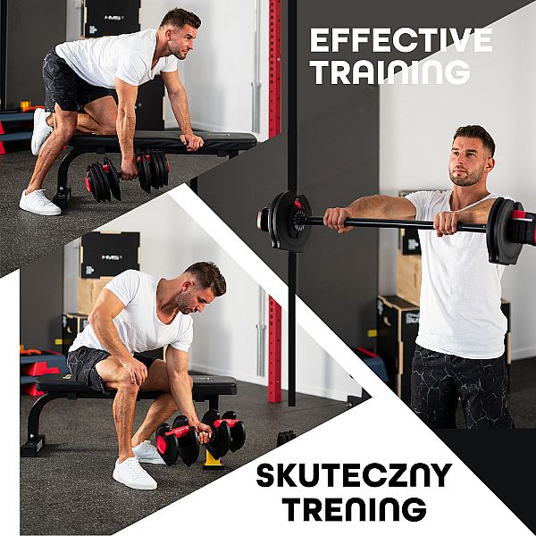 Набірна штанга + гантель HMS SGR40 PRO SET 2IN1 43.5кг