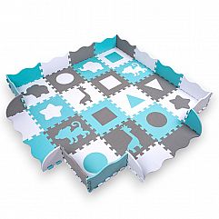 Ігровий килимок-пазл з піни з манежем inSPORTline Smarfino 30 x 30 x 1 см, 36 ел..