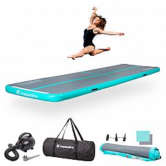 Надувний килимок для вправ inSPORTline Airstunt 400 x 100 x 10 см сірий