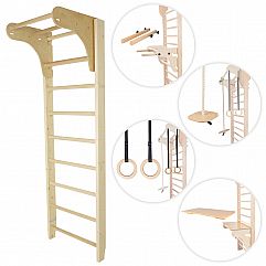Шведська стінка з аксесуарами inSPORTline Steadyline 220 x 65 см