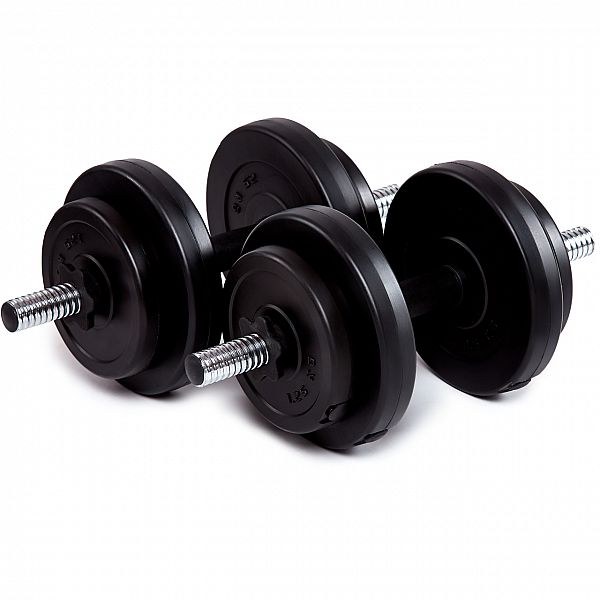 Гантели битумные Iron Body 2x8,5кг с перчатками