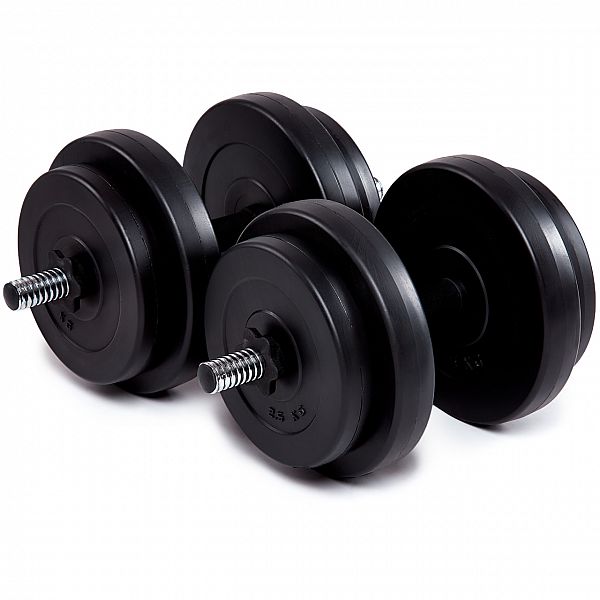 Гантели битумные Iron Body 2x16кг + перчатки