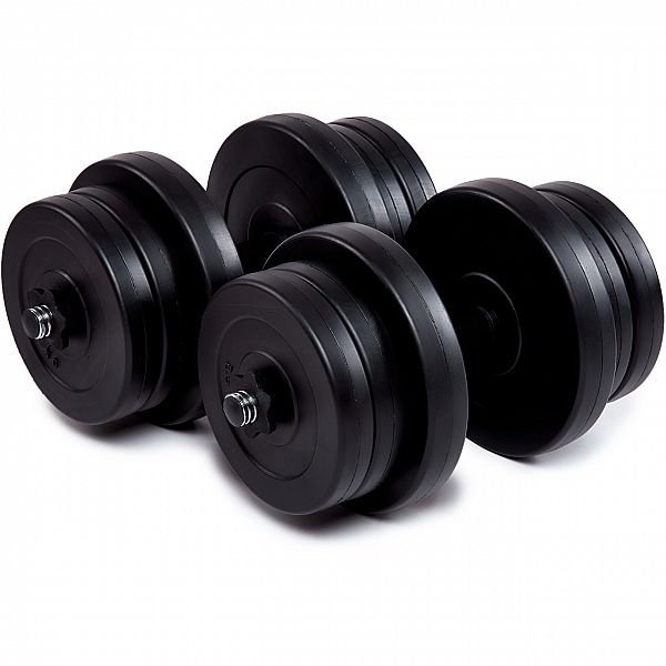 Гантели битумные Iron Body 2x21кг с перчатками