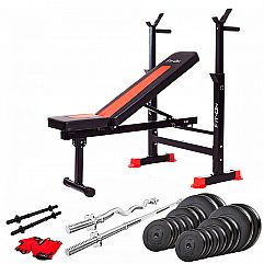 Лава тренувальна Fit-On FN-S101 + штанга та гантелі 100кг