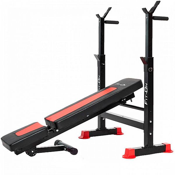 Скамья тренировочная Fit-On FN-S101 + штанга и гантели 123кг