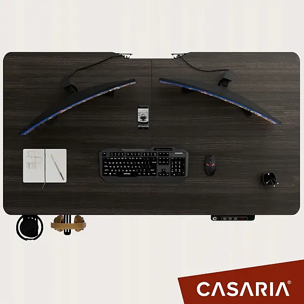 Комп'ютерний стіл з електрорегулюванням висоти Casaria 110x60см, коричневий