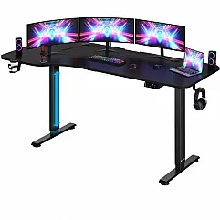 Стіл з регулюванням висоти електричний Casaria 160x75, чорний