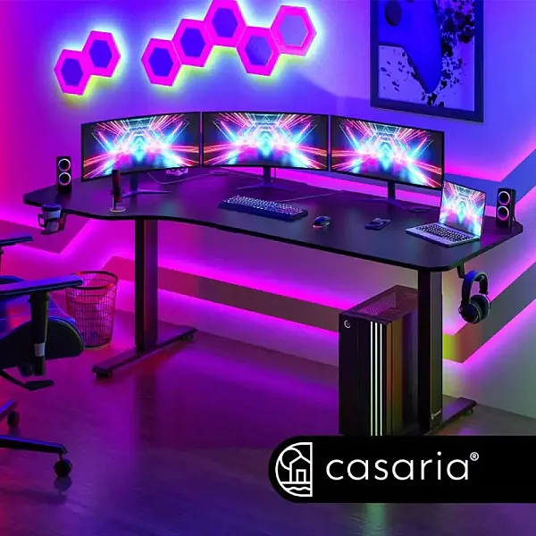 Стіл з регулюванням висоти електричний Casaria 160x75, чорний